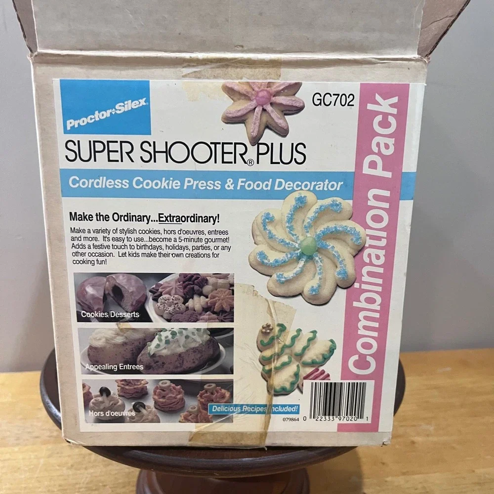 Vtg Proctor‎ Silex Super Shooter Plus GC702 Cordless Cookie Press Combo Pack